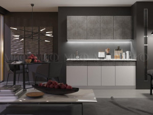 Кухня Оливия 2,0 Белый глянец/Мрамор глянец